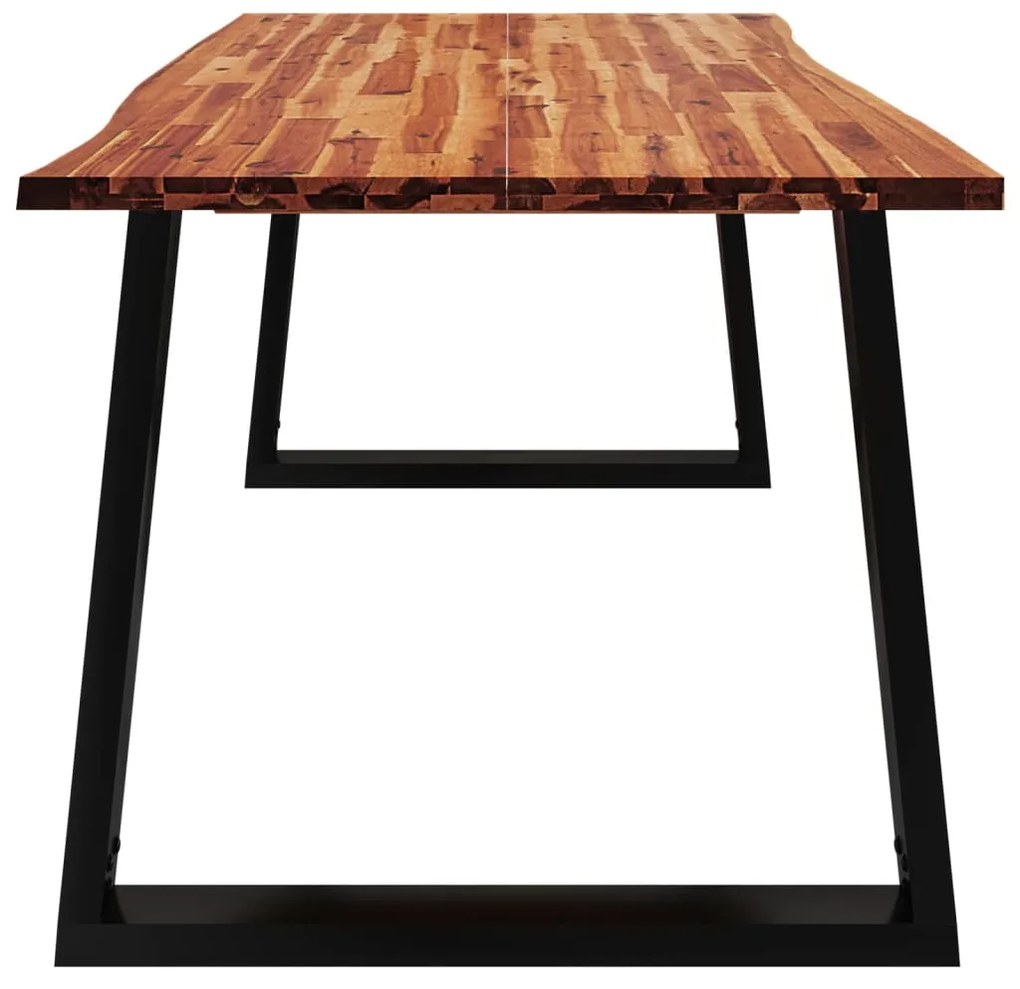 Mesa de jantar c/ bordas vivas 180x90x75 cm acácia maciça