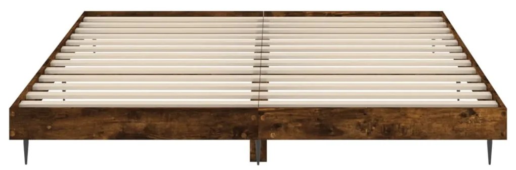 Estrutura de cama s/ colchão derivados madeira carvalho fumado