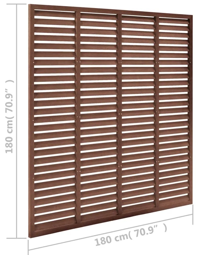 Painel de vedação estilo veneziana WPC 180x180 cm castanho