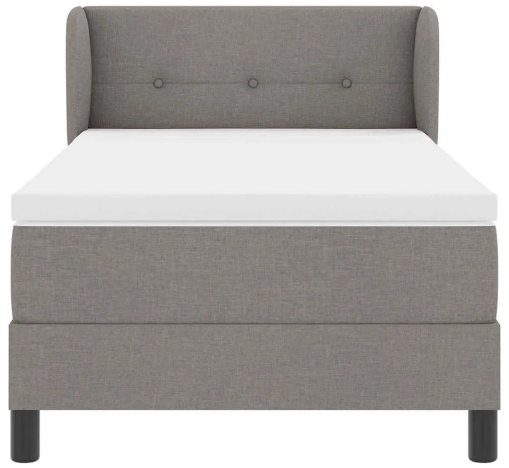 Cama Box com Colchão vidaXL Taupe 80x200 cm Tecido