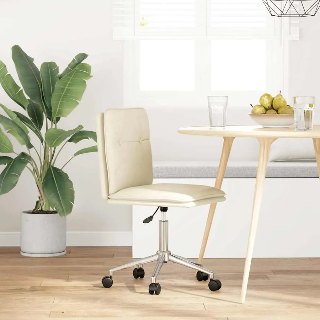 Cadeira de jantar couro artificial cor creme