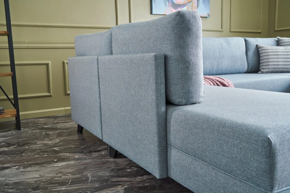 Sofá-Cama de Canto Efsun – Azul – 300 x 78 x 202 cm