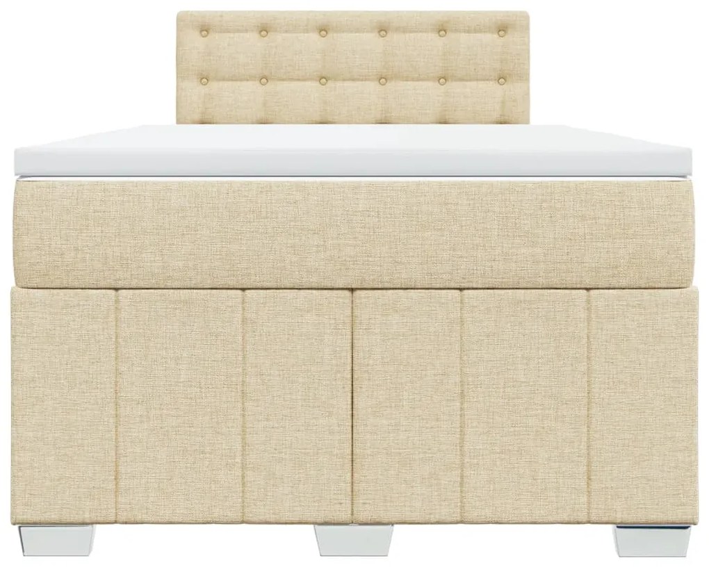 Cama boxspring com colchão 120x190 cm tecido cor creme