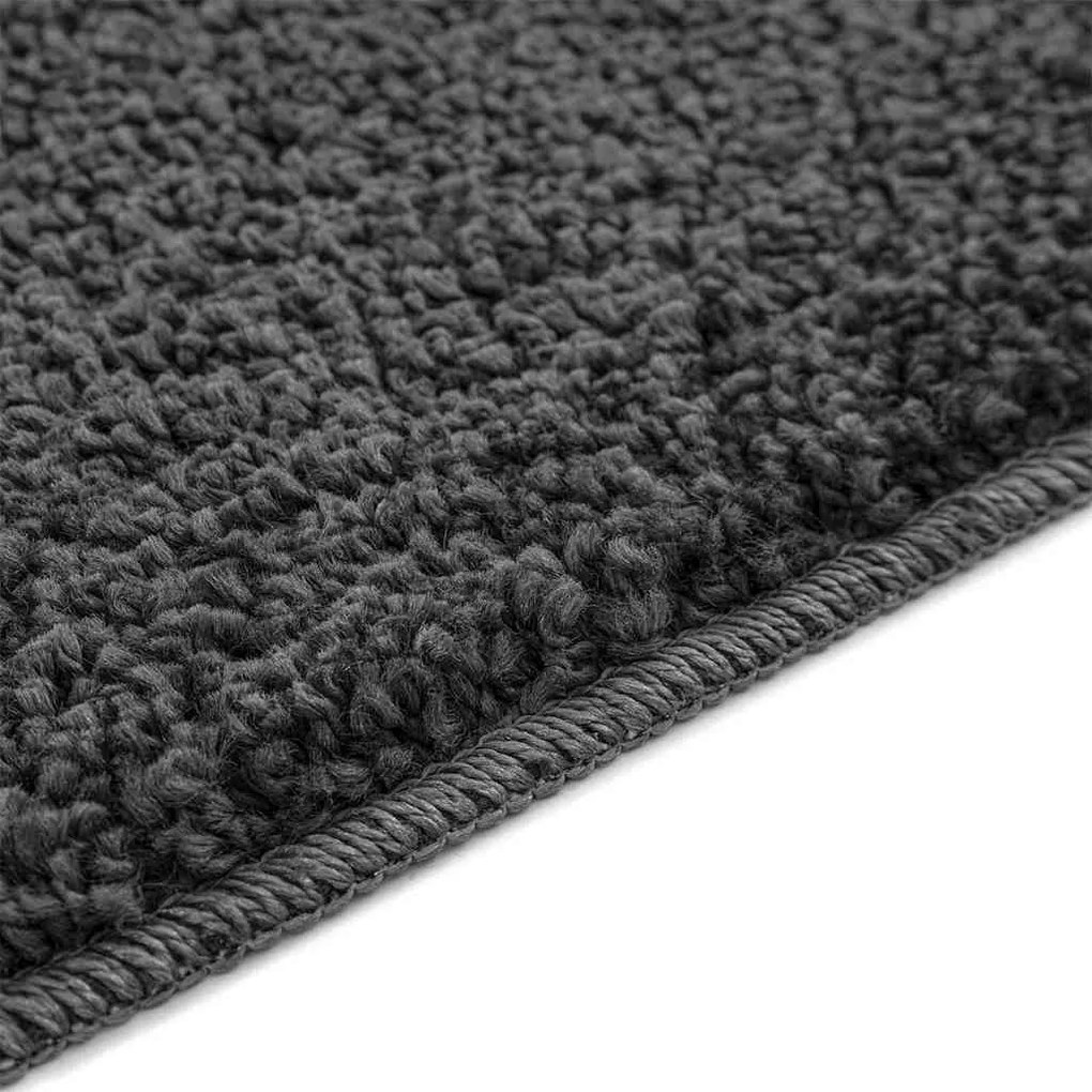 Tapete de Banho Retangular Cinza Escuro 70x120 cm Polipropileno Antide