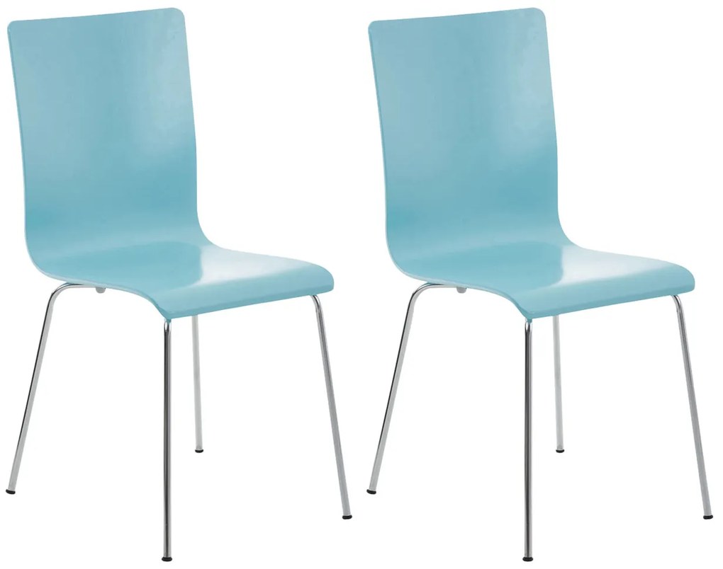 Conjunto de 2 cadeiras de cozinha e sala de jantar Pepe 43 x 87 x 47 cm Azul
