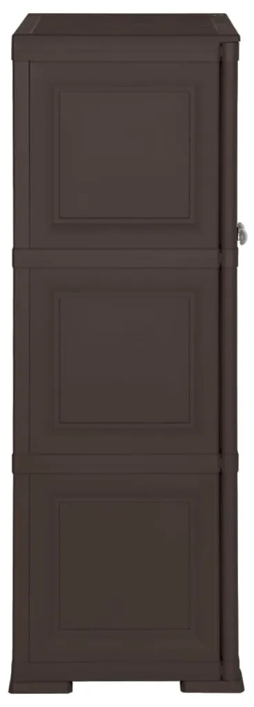 Armário de plástico 79x43x125 cm design de madeira castanho