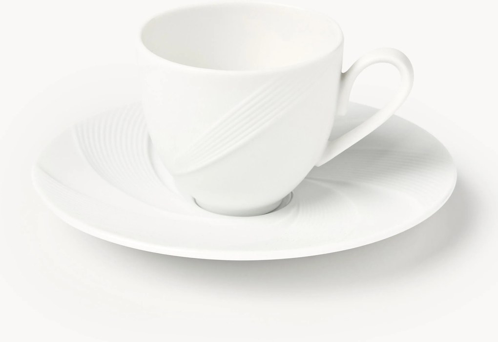 Chávenas de café expresso em porcelana com pires Adonis, conjunto de 4