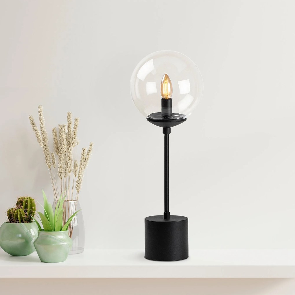 Candeeiro de Mesa Globo – Preto – 20 x 20 x 57 cm