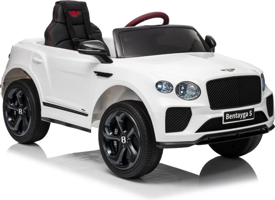 Carro elétrico para Crianças 12V Bentley Bentayga S, Rodas de espuma EVA, Assento Couro ecológico Branco