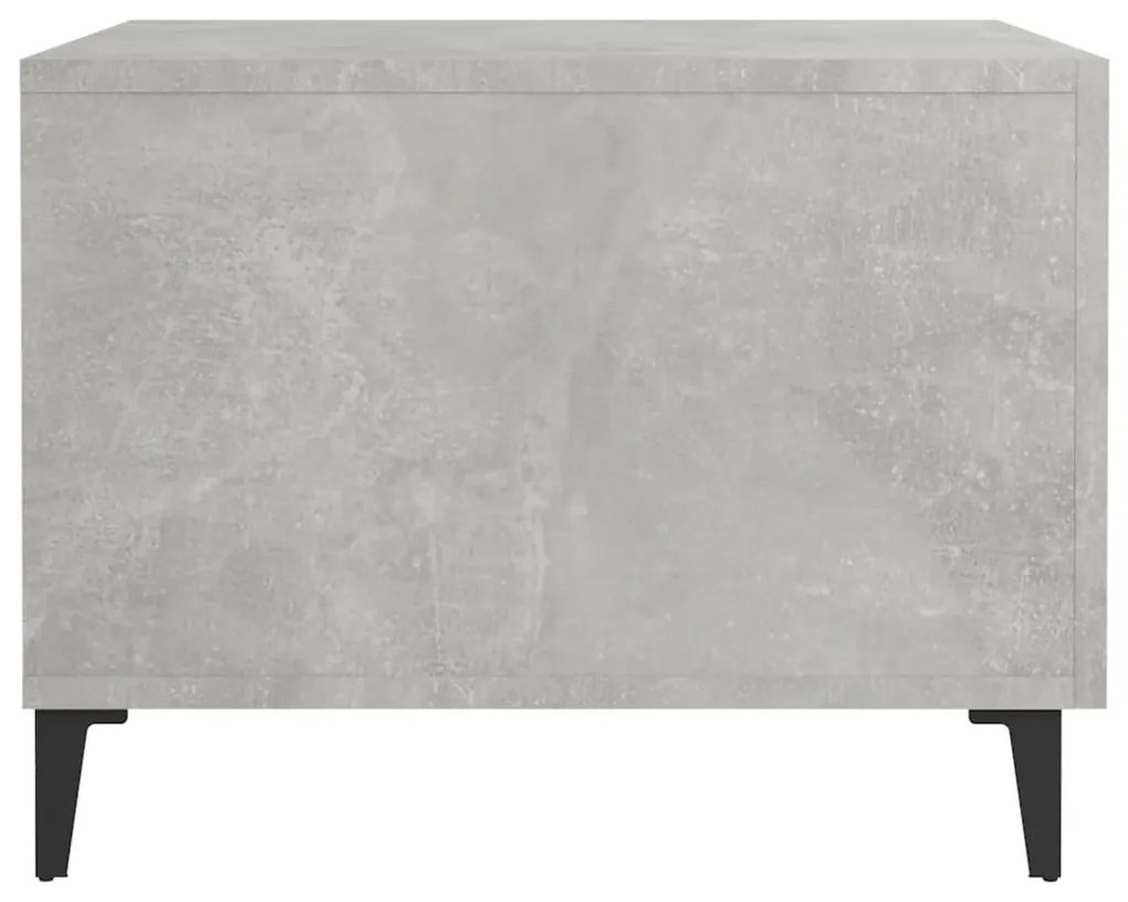 Mesa de centro com pernas de metal 50x50x40 cm cinzento-cimento