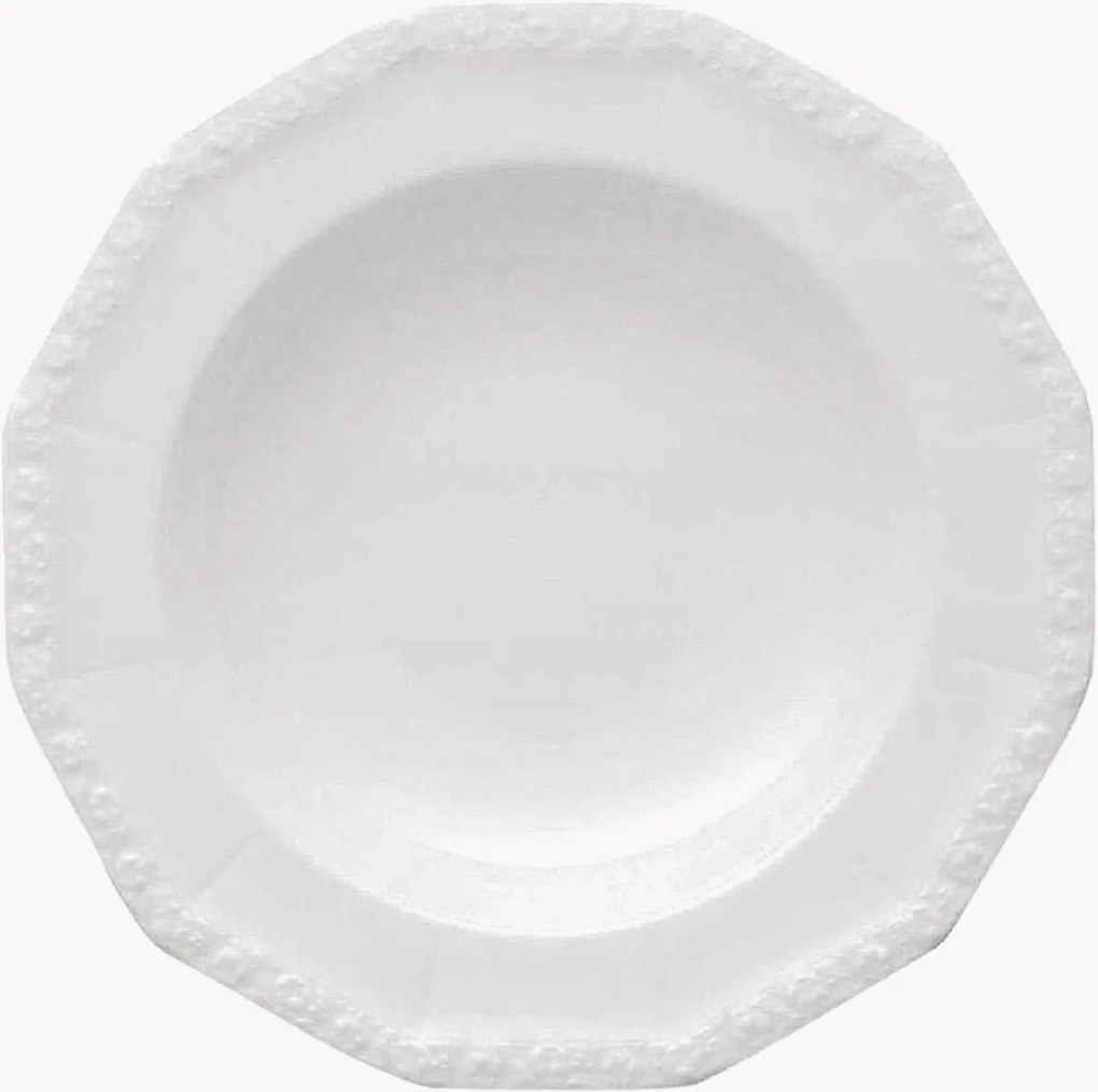 Prato de massa em porcelana Maria White, conjunto de 6