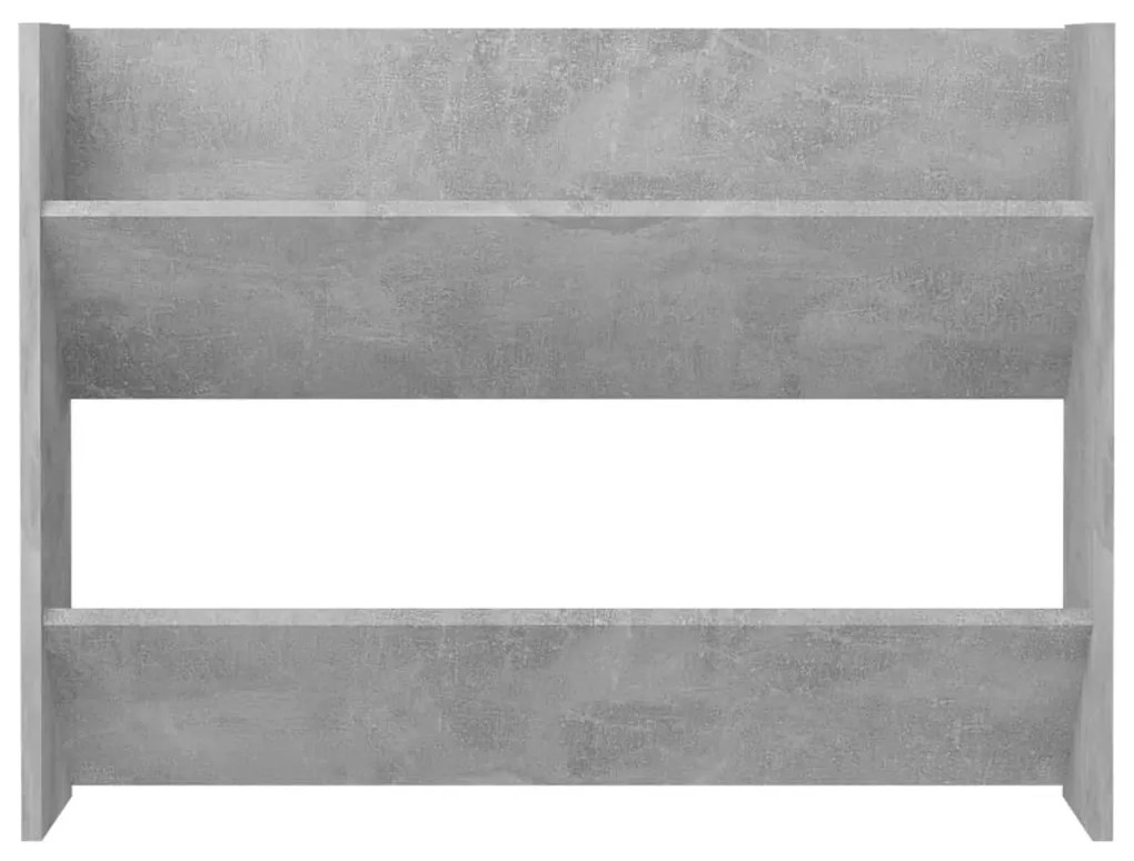 Sapateiras de parede 2 pcs 80x18x60 cm contrapl. cinza cimento