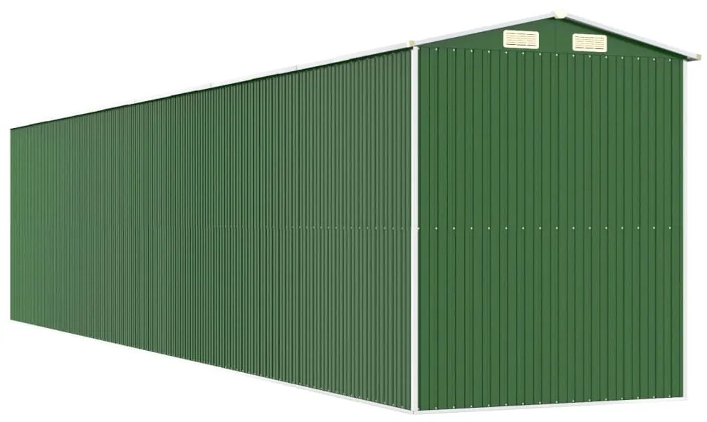 Abrigo de jardim 192x938x223 cm aço galvanizado verde