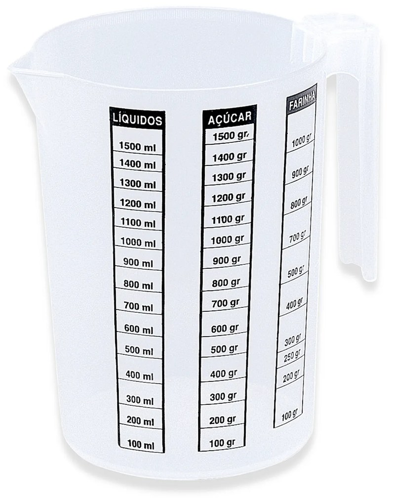 MEDIDOR GRADUADO PLÁSTICO 1.5L Ø17X13CM