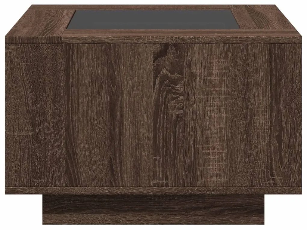 Mesa de centro c/ LEDs 60x60x40 cm derivados de madeira