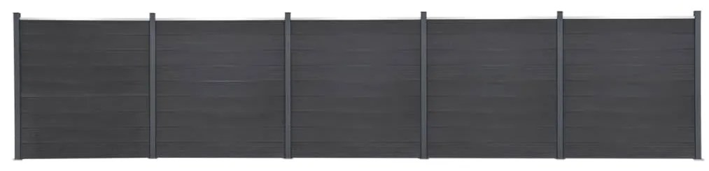Conjunto de painéis de vedação 872x186 cm WPC cinzento