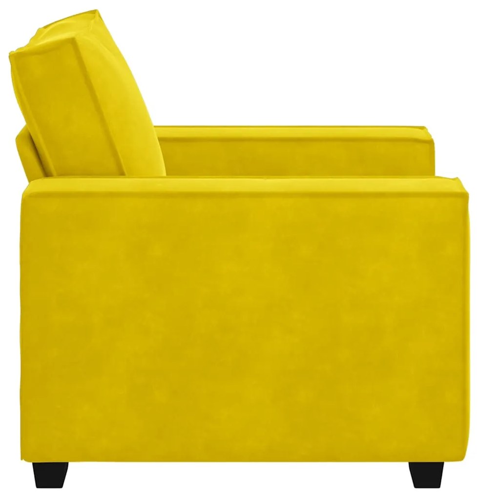 Poltrona 60 cm veludo amarelo