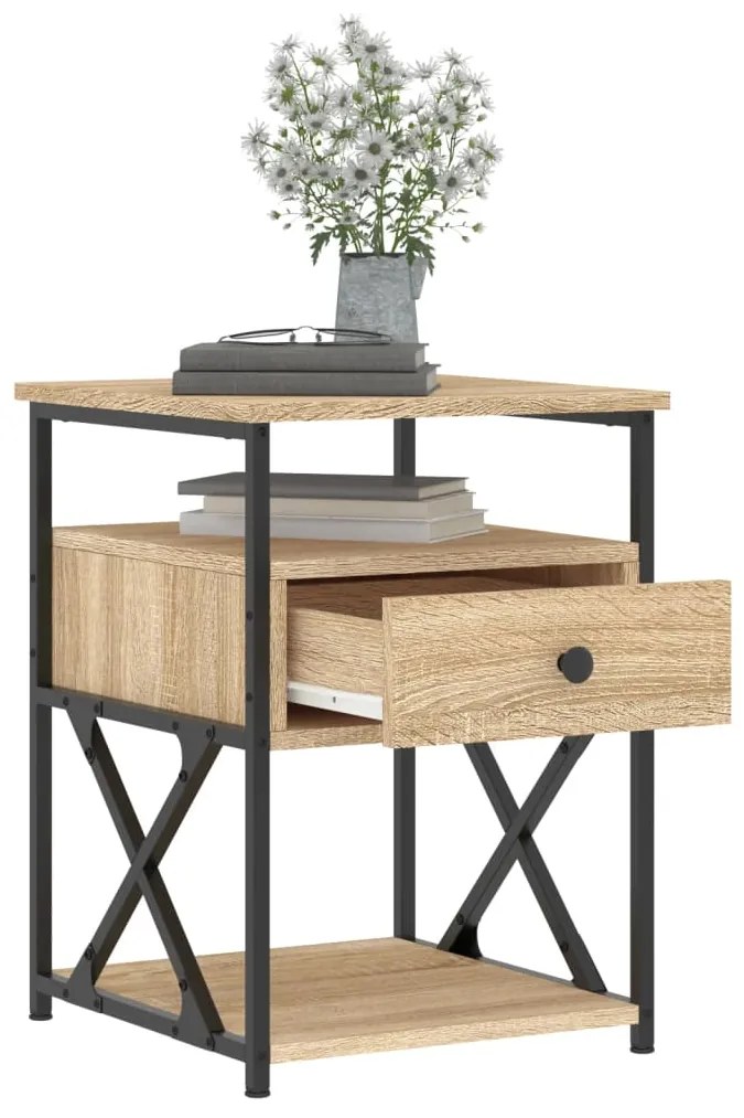 Mesa de cabeceira 40x42x55 cm derivados madeira carvalho sonoma