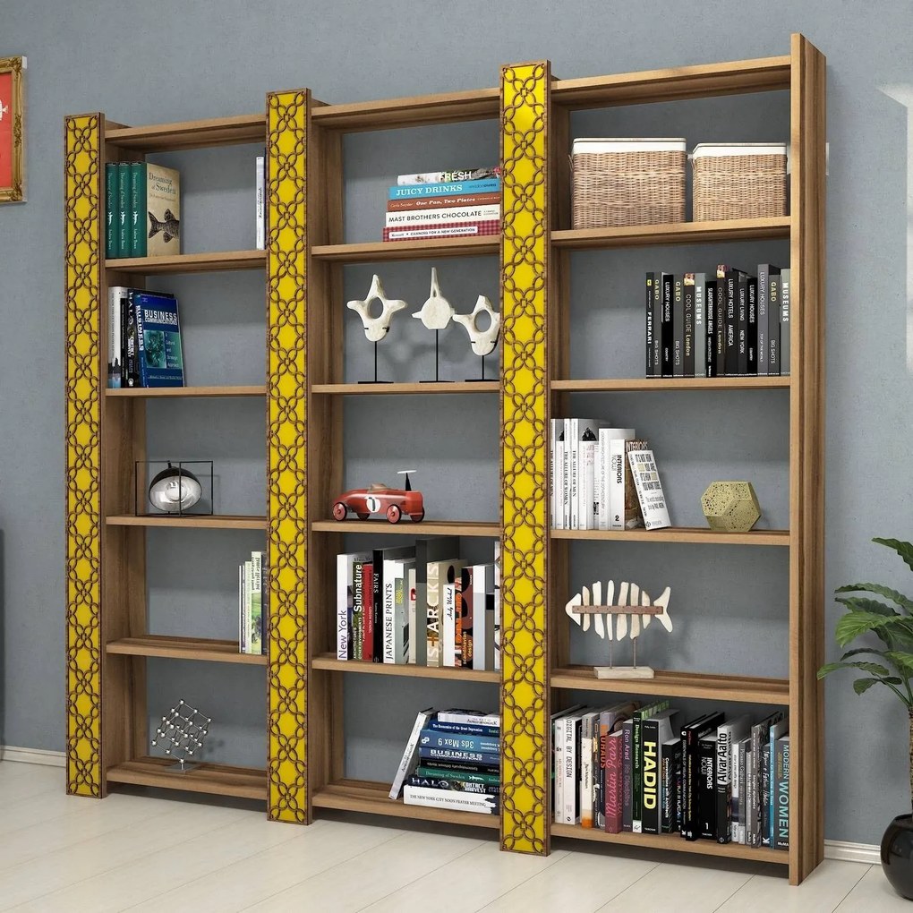 Estante City – Nogueira Amarela – 184,6 x 170 x 24,2 cm