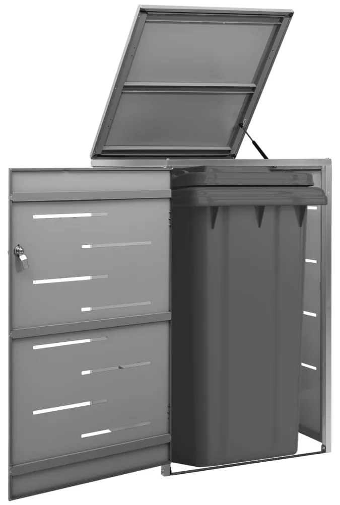 Abrigo para caixote do lixo 69x77,5x115 cm aço inoxidável