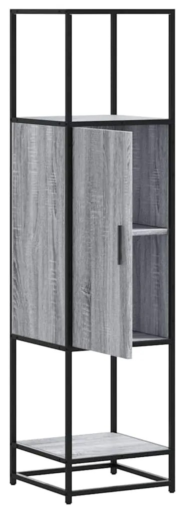 Armário alto 35,5x35x139 cm madeira e metal cinza sonoma