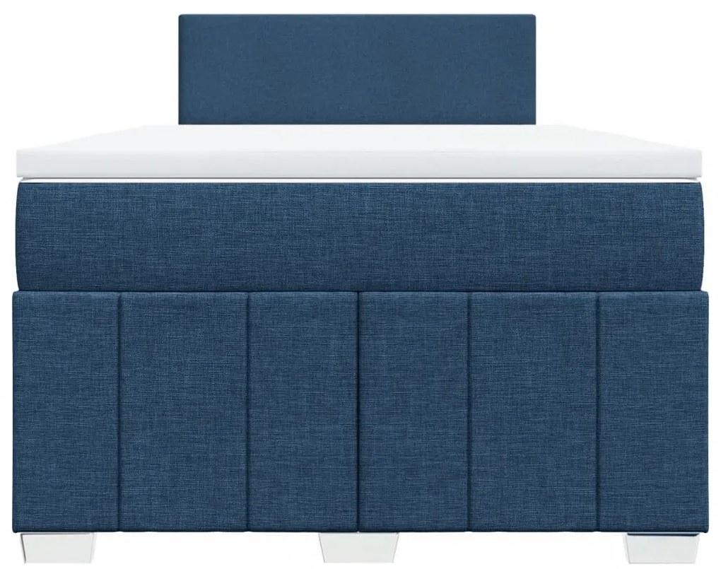 Cama boxspring com colchão 120x190 cm tecido azul
