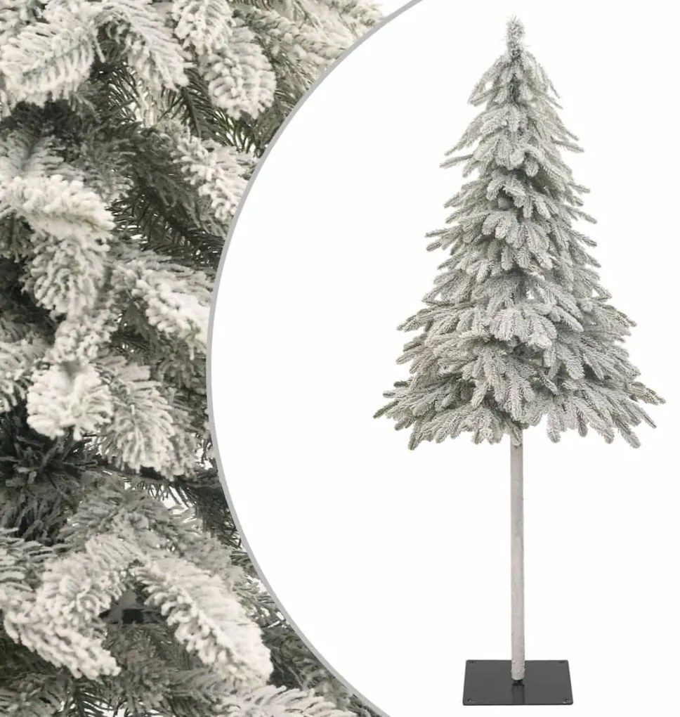 vidaXL Árvore de Natal artificial c/ flocos de neve 210 cm