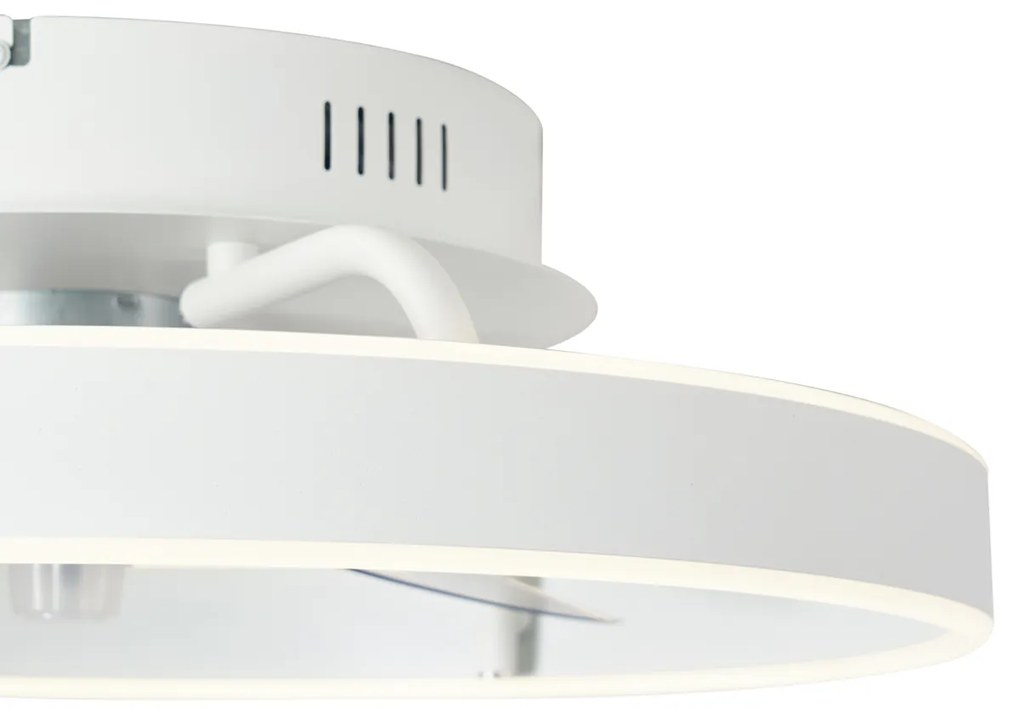 Ventilador de teto branco 50cm incl. LED regulável com controle remoto - Maddy Moderno