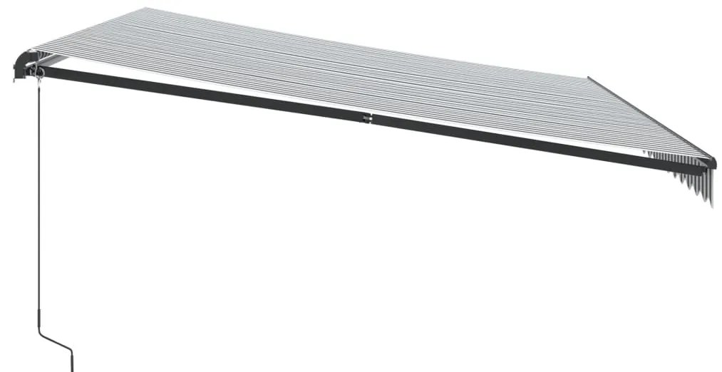Toldo retrátil manual 500x300 cm antracite e branco