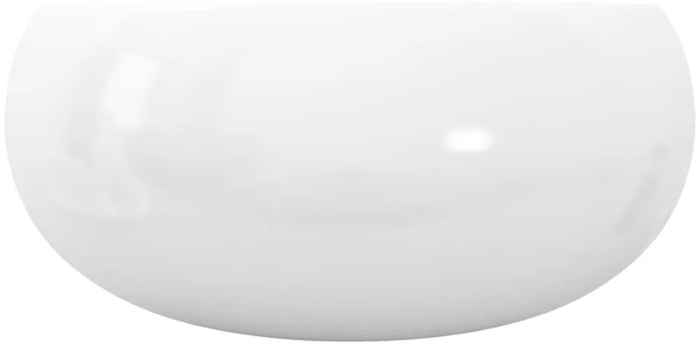 Lavatório redondo em cerâmica branco 40x15 cm