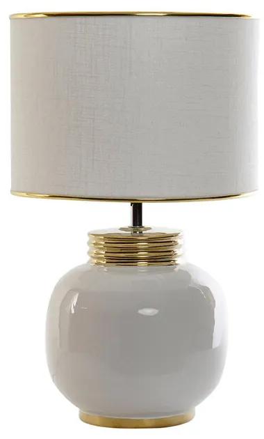 Lâmpada de mesa DKD Home Decor Branco Linho Plástico Dourado Dolomite (28 x 28 x 46 cm)