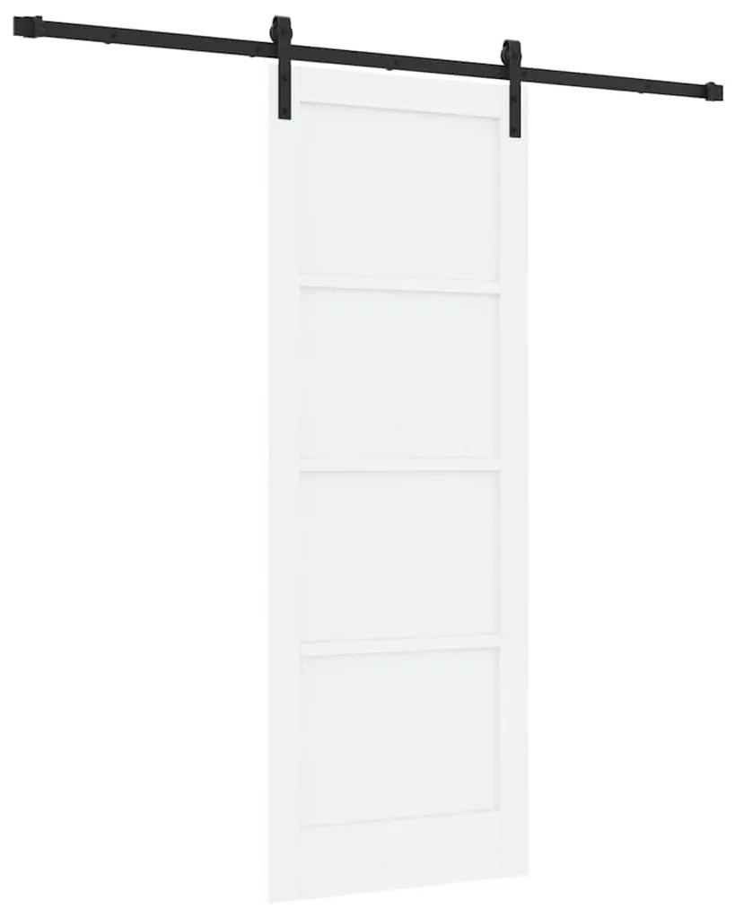 porta deslizante vidaXL com ferragens brancas 78x211 cm de madeira sól