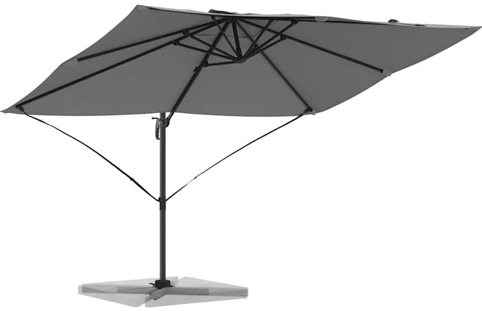 Guarda-Sol Cantilever Roma Antracite 352x251x260 cm de Alumínio
