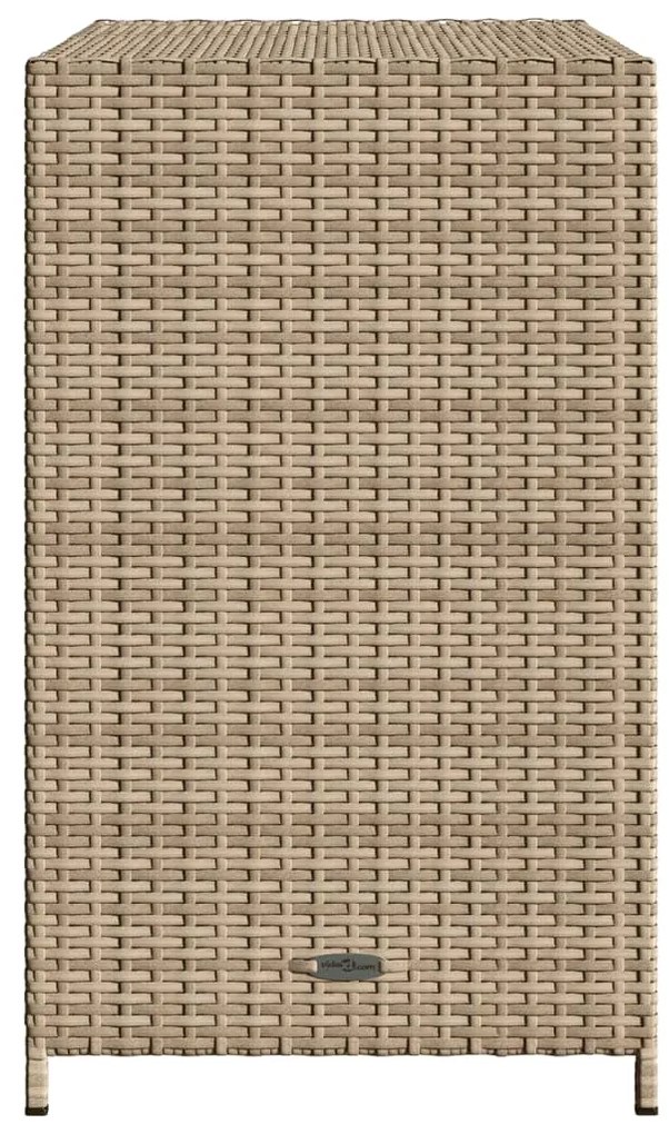 Armário de arrumação p/ jardim 83x45x76 cm vime PE bege