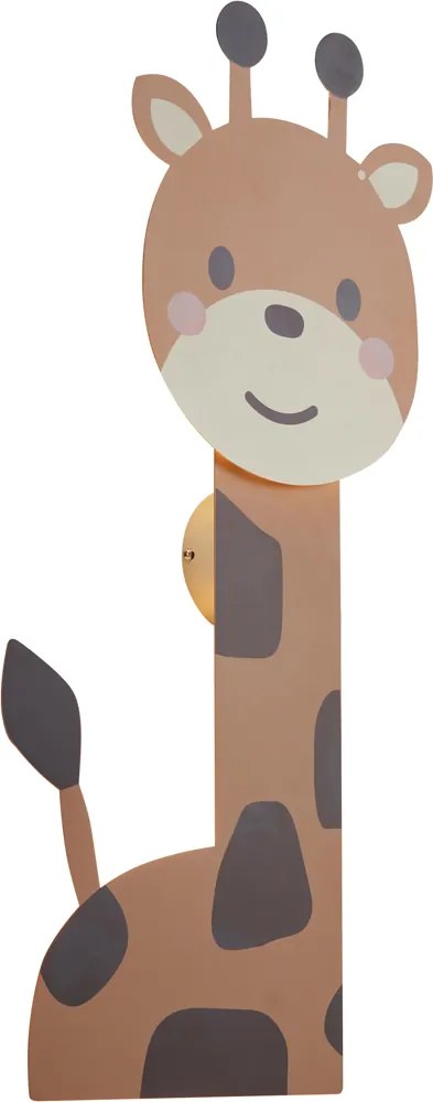 Candeeiro de parede infantil castanho com LED regulável em 3 níveis - Gigi a Girafa