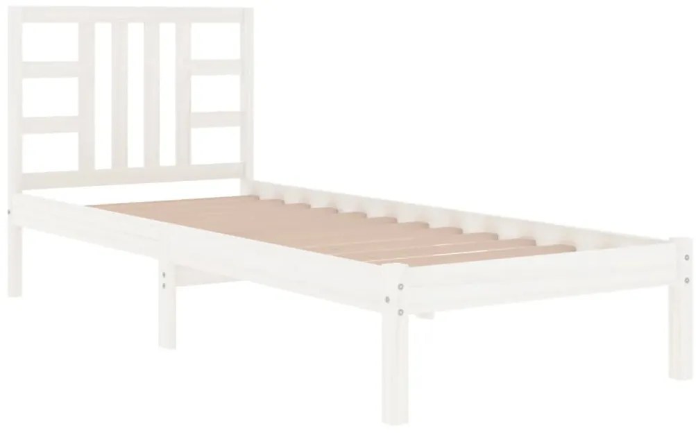Estrutura de cama 100x200 cm madeira maciça branco