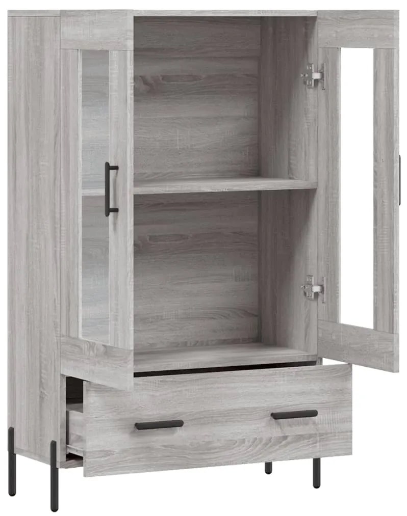 Armário alto derivados de madeira 69,5x31x115cm cinza sonoma