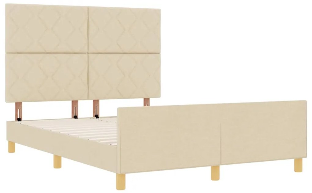Cama de Tecido Creme vidaXL - 140x190 cm