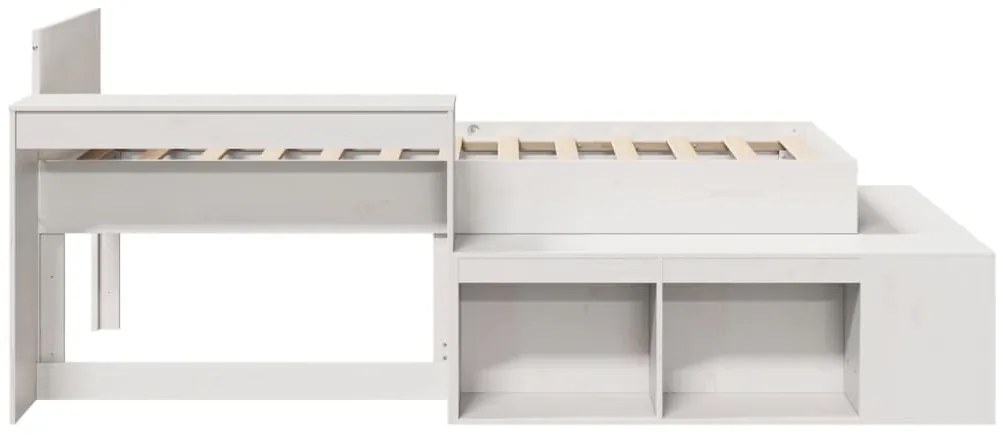 Cama sem colchão 75x190 cm madeira de pinho maciça branco