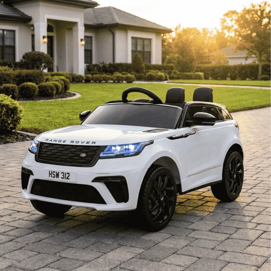 Carro Infantil Mercedes Range Rover Velar 12V, Pneus	Borracha, Assento de couro Branco