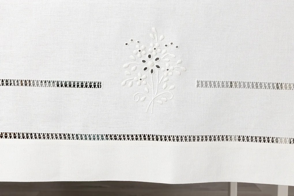 180x350 cm - Toalha de mesa de linho bordada a mão - bordados da lixa Creative Rosemary 2021