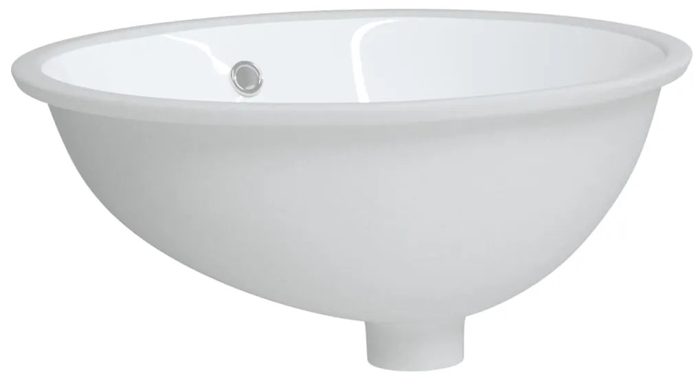 Lavatório casa de banho oval 49x40,5x21 cm cerâmica branco