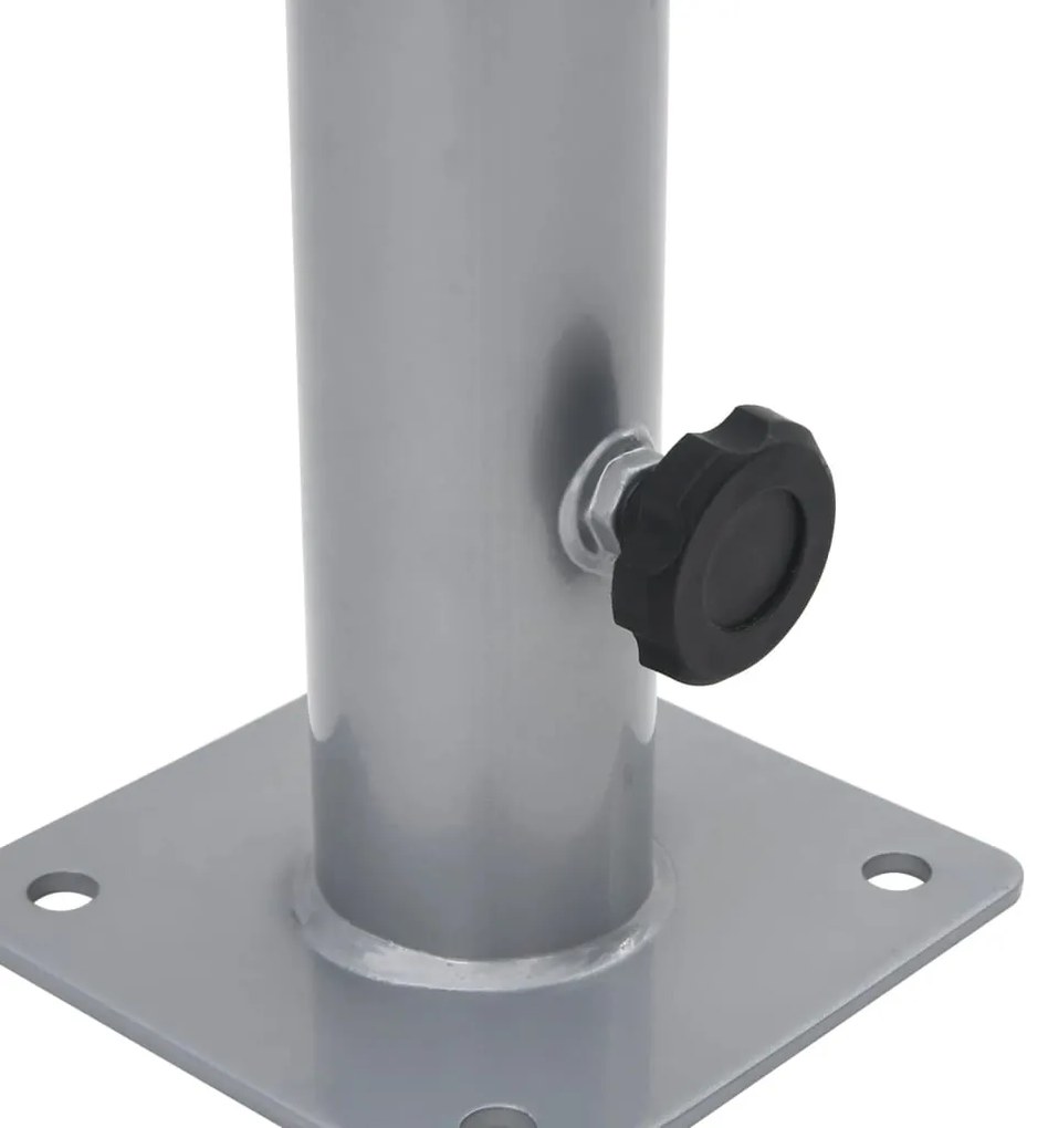 Base de guarda-sol para poste de Ø38/48 mm aço prateado