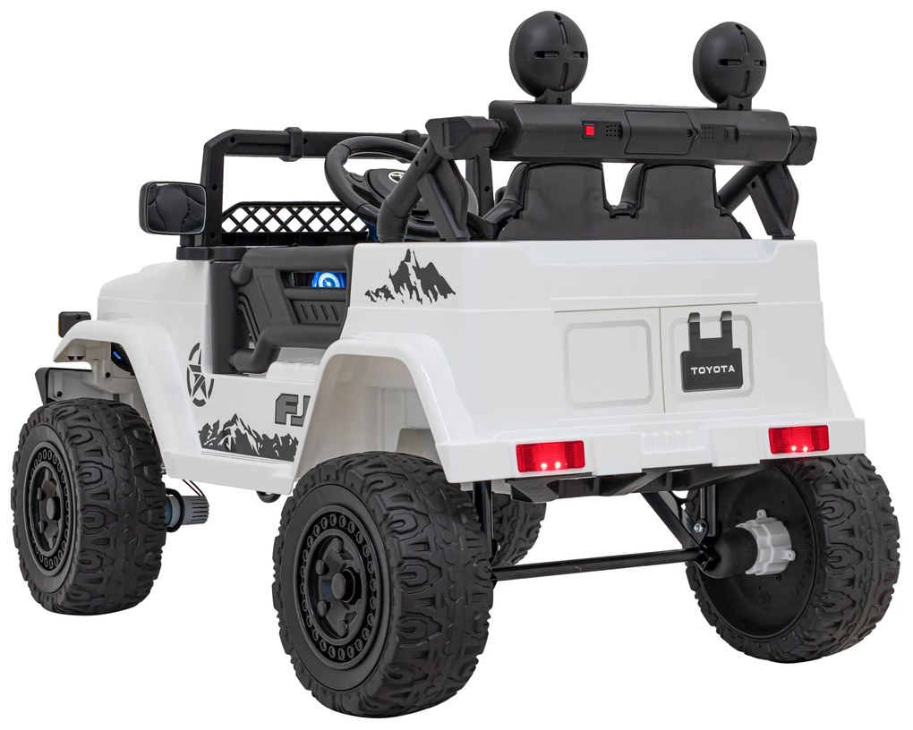 Jipe elétrico para Crianças Toyota FJ Cruiser 12V 4x4, Rodas Espuma EVA, Assentocouro ecológico Branco
