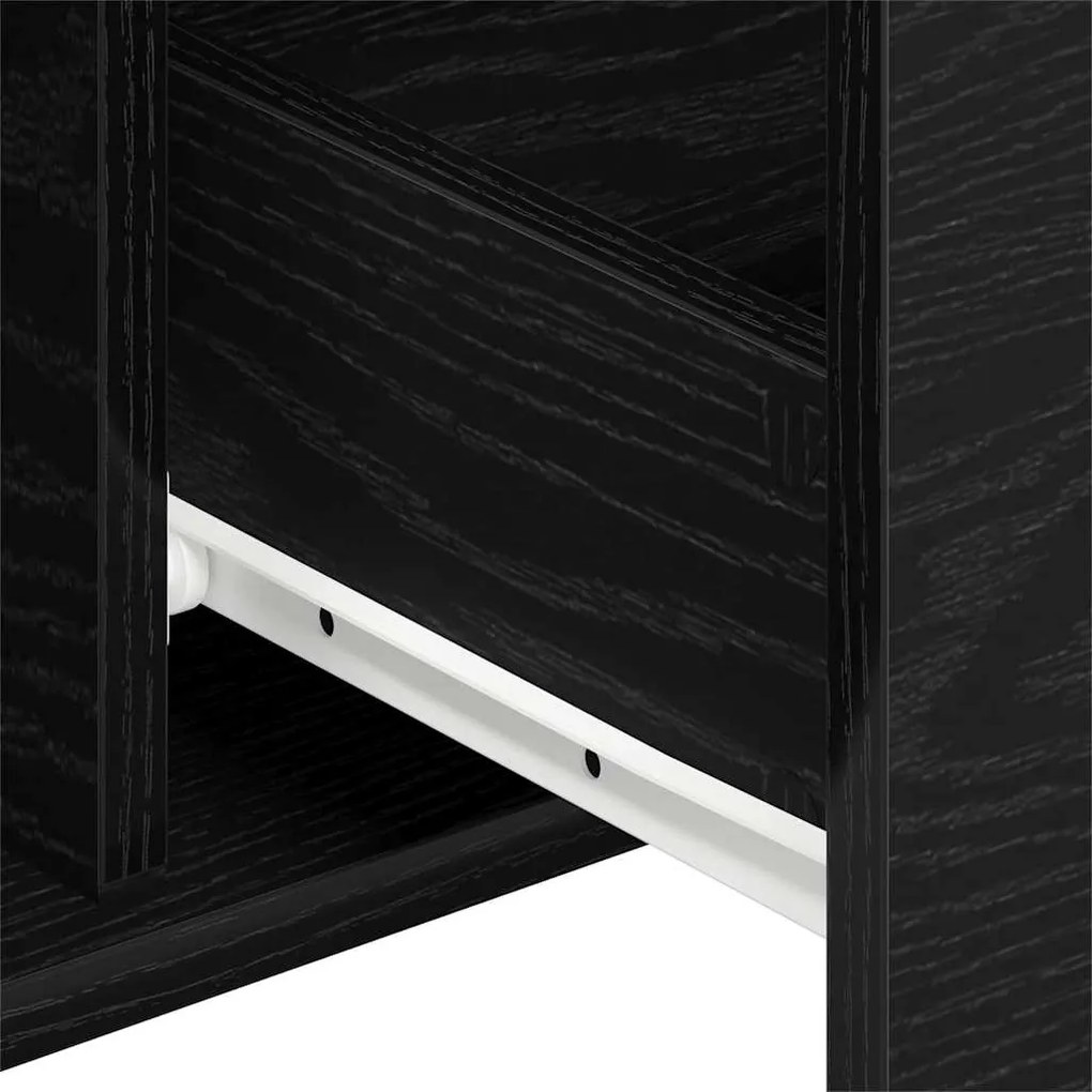 Buffet vidaXL Madeira de Carvalho Preto 101,5x35x70 cm