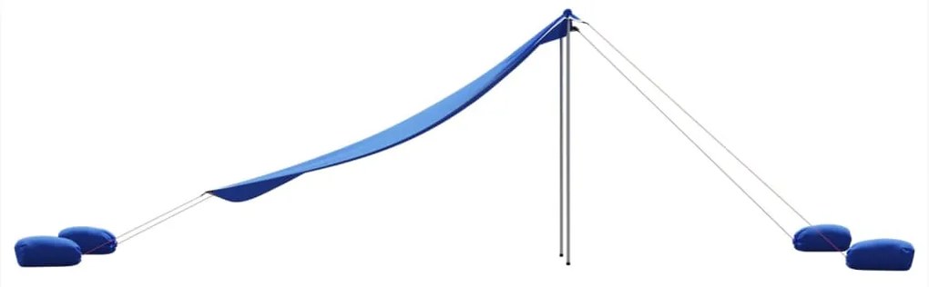 Toldo de praia com âncoras de areia 304x300 cm azul