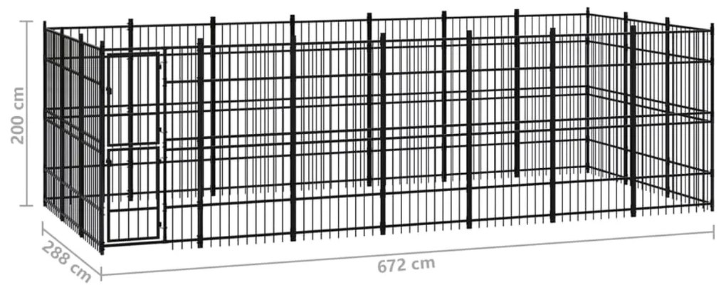 Canil de exterior 19,35 m² aço