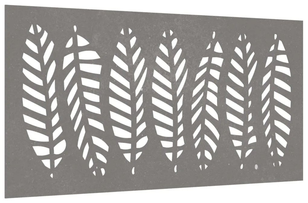 Decoração p/ muro de jardim 105x55 cm aço corten design folhas