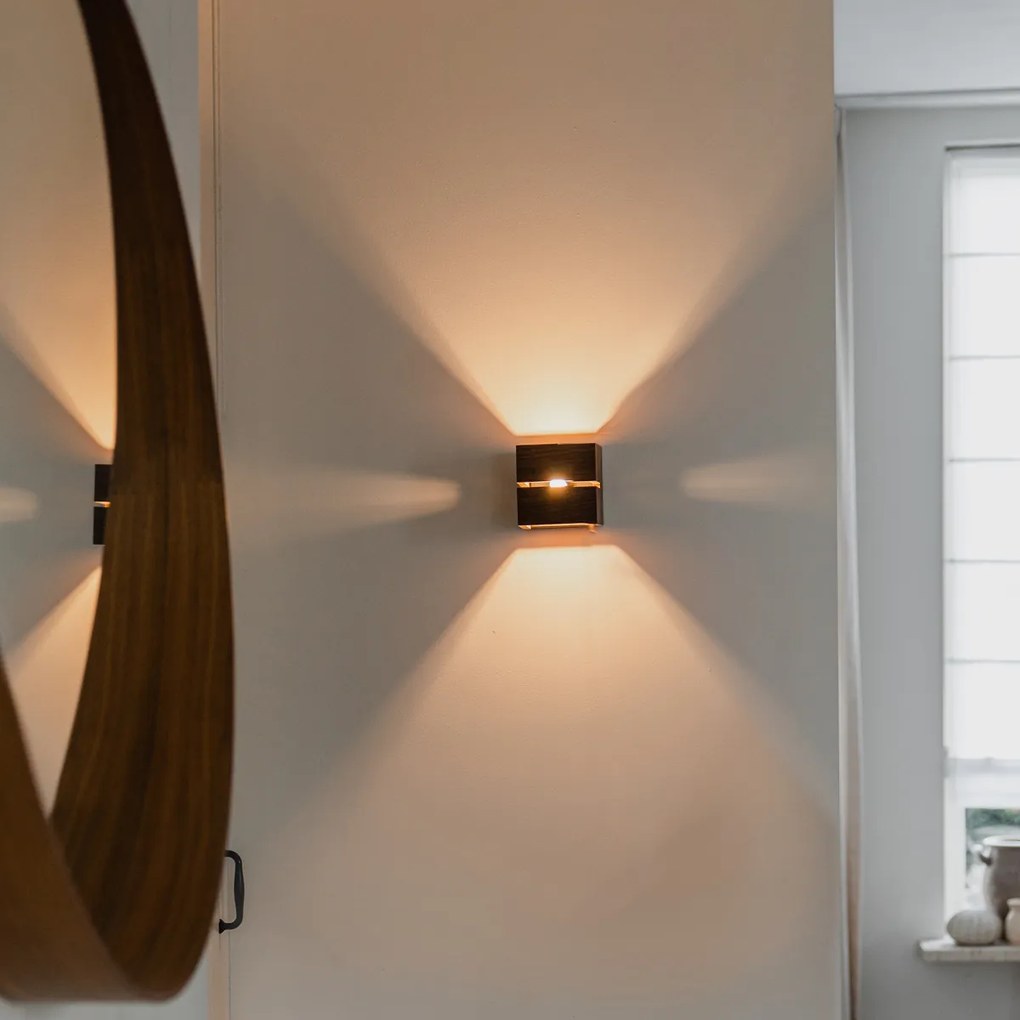 Candeeiro de parede rústico em madeira de noz 9,7 - Transfer Groove