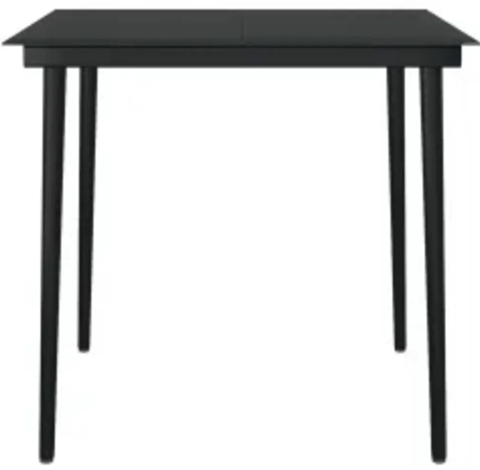 5 pcs conjunto de jantar p/ jardim c/ almofadões preto